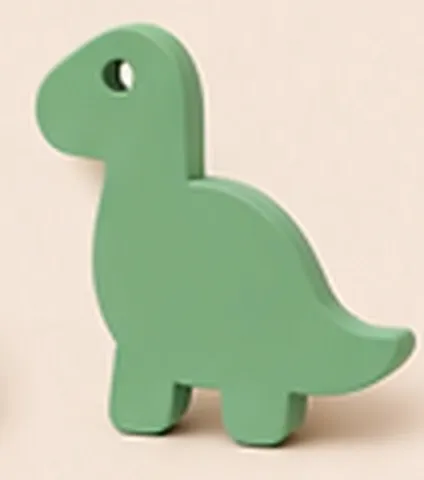 Tag em formato de dinossauro, verde